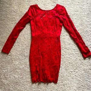Red holiday mini dress